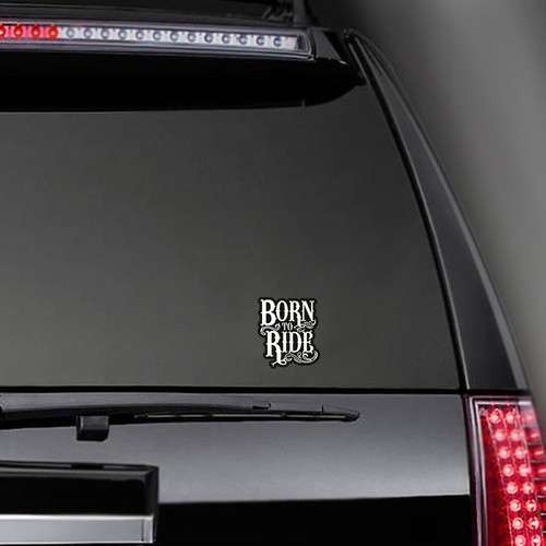 2 adesivi in vinile Born to Ride sticker auto moto moto bici - Foto 4 di 6
