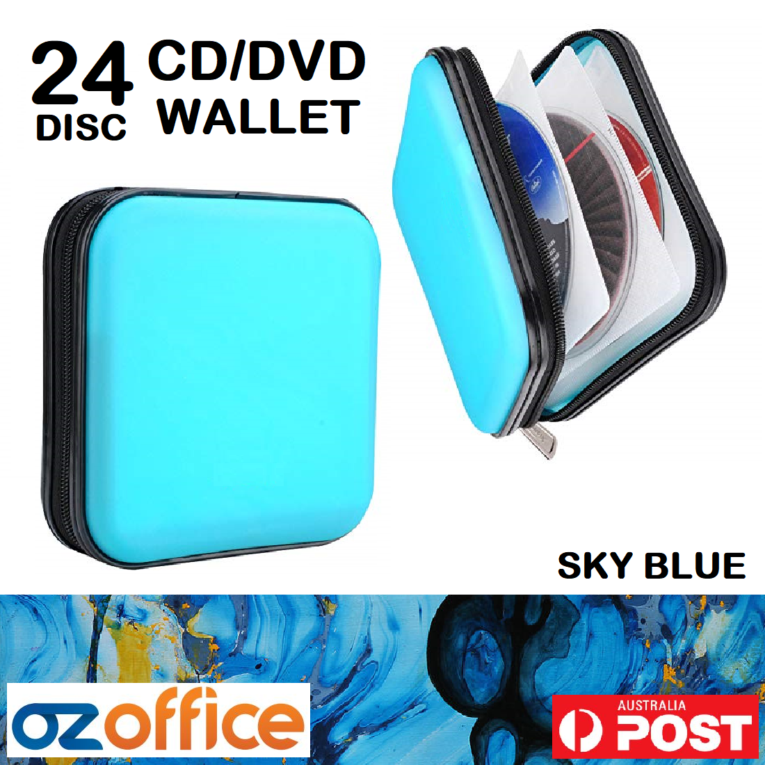 24 DVD CD Case DISC Holder BLUE Folder Wallet 24 DVD Storage BUY 2