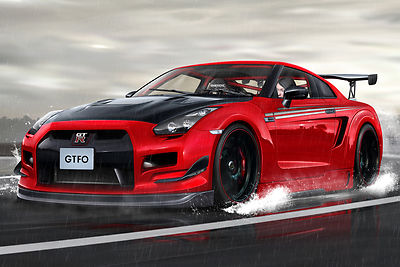 Nissan GT-R GTR Supersport Rennwagen NGG01 POSTER Druck A4 A3 KAUFEN SIE 2 ERHALTEN SIE 1 GRATIS