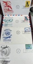 Juego de 4 FDC de correo aéreo de la ONU sin dirección: 8, 10, 13, 20 centavos años 60. ¡F/S! FD66