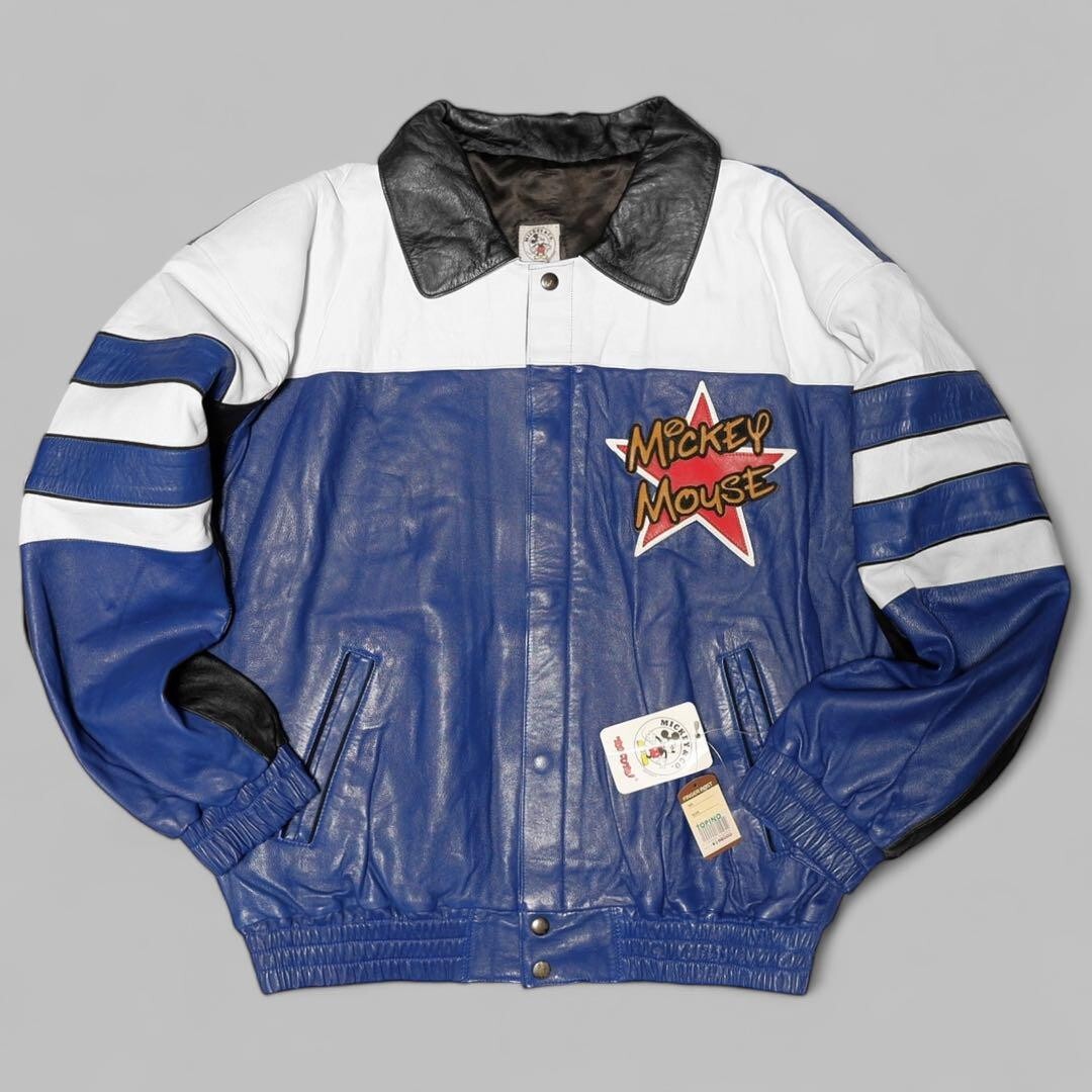 VINTAGE Mickey & Co. Disney 90s Embroidered Leather Jacket, L | eBay