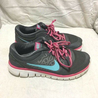 NIKE FLEX 2015 RUN - RUNNING SHOES - GREY PINK BLUE ( SIZE 5Y ) YOUTH | eBay
