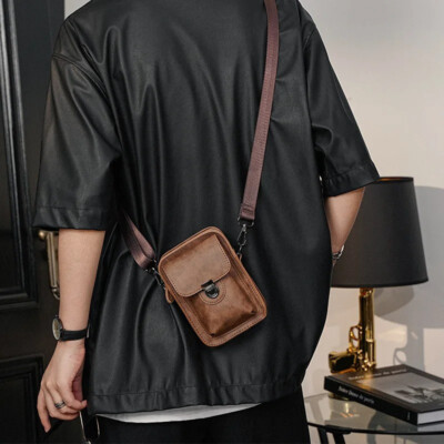 Men's Vintage Mini Crossbody Bag Shoulder Bag Fashion Messenger Mobile Phone Bag