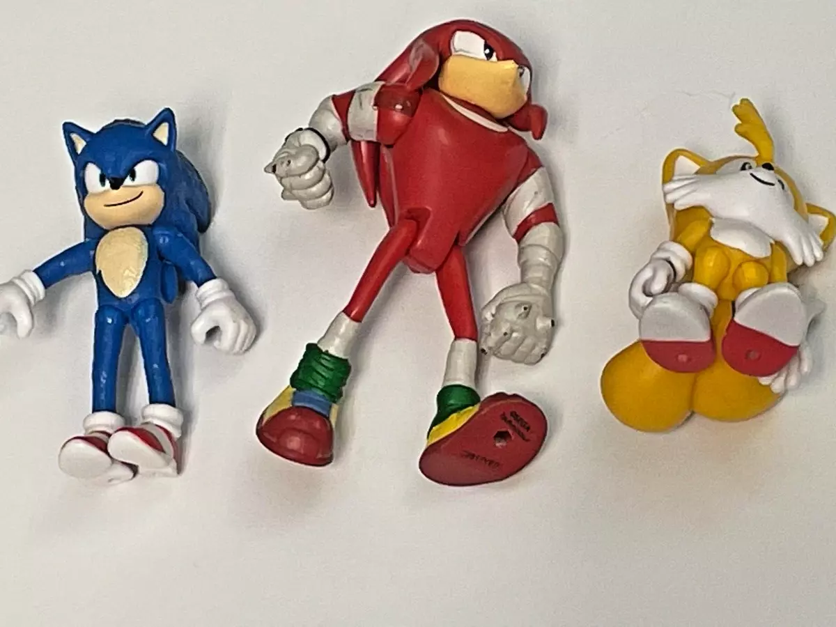 SONIC THE HEDGEHOG TOMY 3 ACTION FIGURE Knuckles Tails Movie Sonic READ