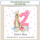 Personalised Peter Flopsy Rabbit 2nd Birthday Card Daughter Granddaughter Niece