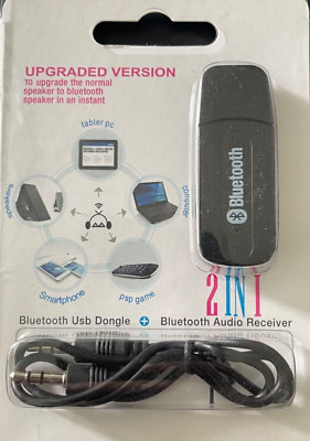 Bluetooth Empfänger Stick, Stereo AUX Klinke USB Adapter  Musik Streaming uvm.