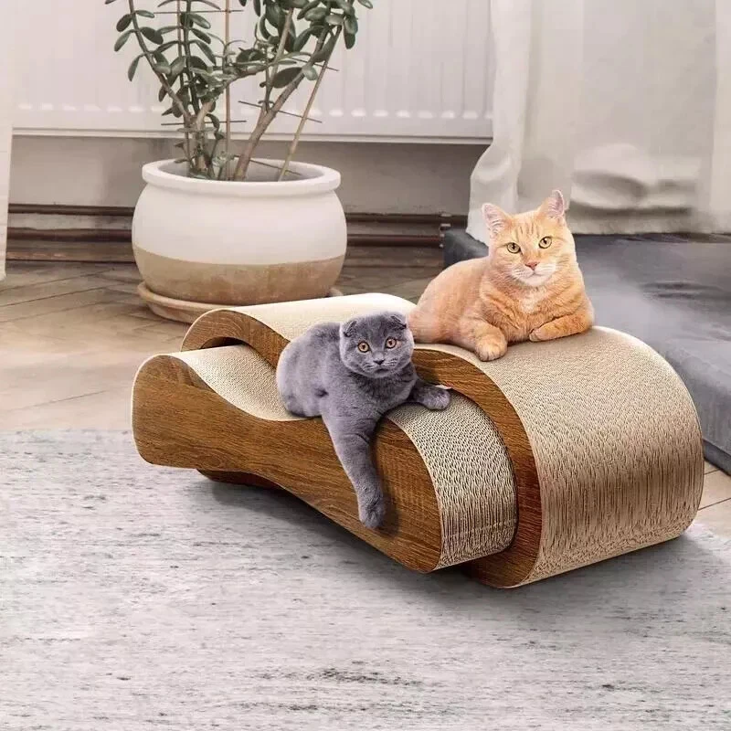 2 in 1 Cat Scratcher Cardboard Lounge Bed, Cat Scratching Board - Image 2 of 4