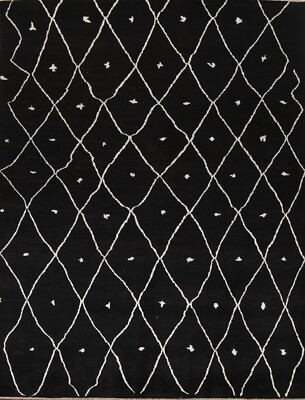 Contemporary Moroccan Oriental Area Rug Vegetable Dye Hand-knotted Carpet 8'x10'