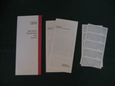IBM Info Classification & IBM Licensed Programs Copyright Inst. rev 11/77