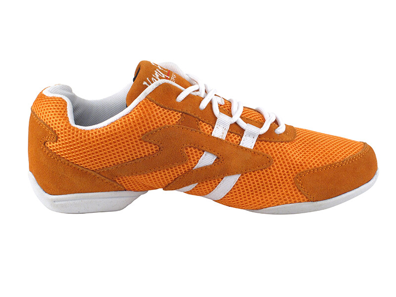Men's Orange Latin Dance Sneakers SalsaZumba Women's Practice Salsa Hip Hop 012