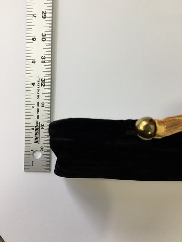 Vintage Black Velvet Clutch With Gold Handle Evening Prom Verdi 147 - Picture 10 of 11