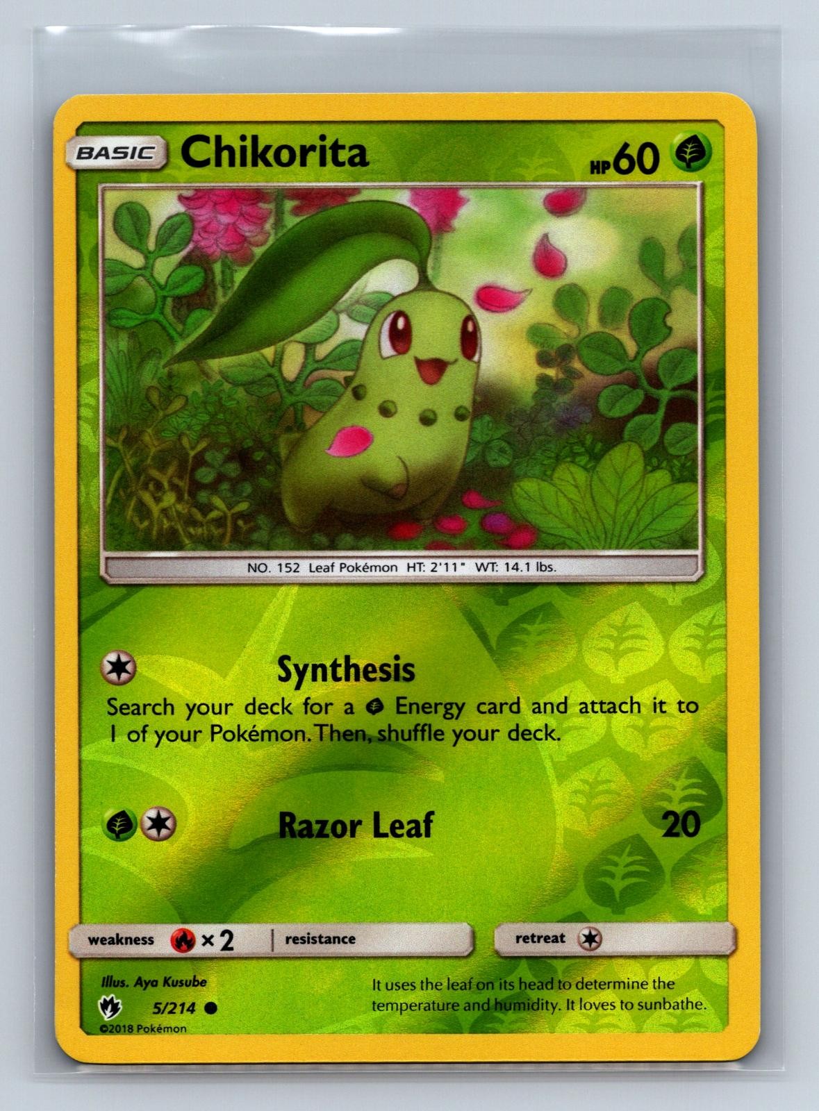 Chikorita 5/214 Common Lost Thunder Pokemon Reverse Holo NM/M 701-48