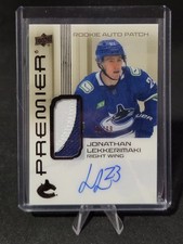 2024-25 UD Premier Jonathan Lekkerimaki Acetate Rookie Patch Auto /99 Canucks