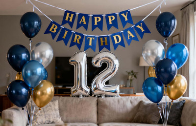 12. Geburtstag Dekoration Junge, Geburtstagsdeko Jungen 12 Jahre, 12. Ballon Met
