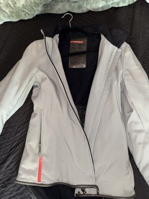 PRADA Linea Rossa Men's Full Zip Stand-Up Collar Jacket Gray/Black 40 108121