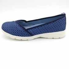 Lands End Shoes Womens Gatas Comfort Flat Shoes Navy Blue Lightweight 6.5
