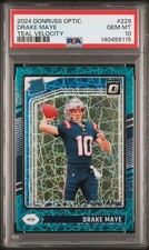 2024 Panini Optic - Rated Rookie Drake Maye Teal Velocity PSA 10