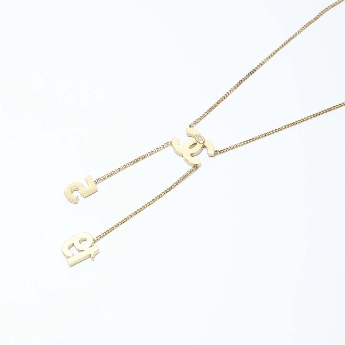 CHANEL 01C 2011 Rhinestone COCO Mark Necklace  go… - image 8