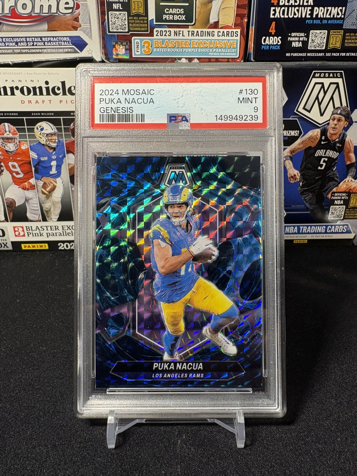 2024 Panini Mosaic Football Puka Nacua Genesis #130 PSA 9 Los Angeles Rams🔥🏈