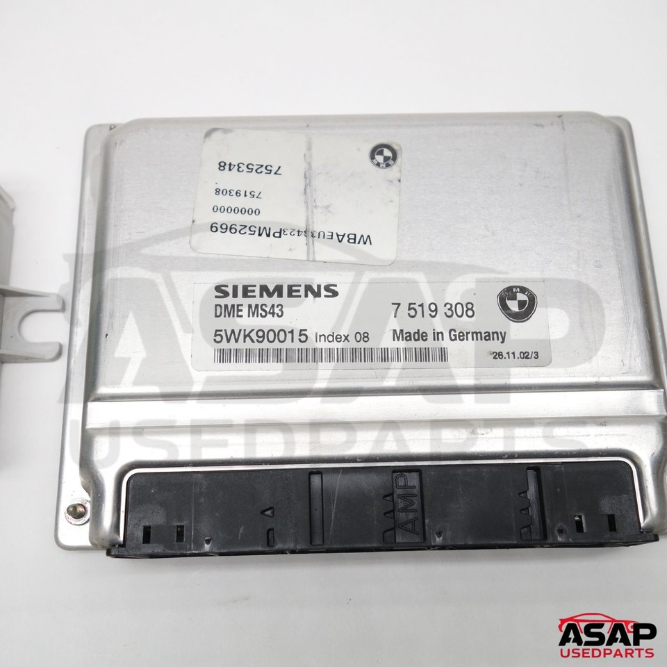 ⚡ DME ECM ECU + EWS 3 + 2 KEYS 2.5L M54 AT BMW E46 325xi 2002 7519308 ...