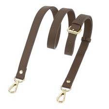 0.7" Genuine Leather Purse Strap for Bag Khaki, Gold Buckle 