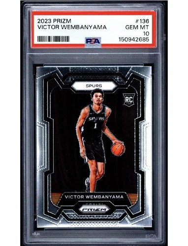 Panini Prizm 2023-24 Victor Wembanyama RC Base #136 PSA 10 Spurs