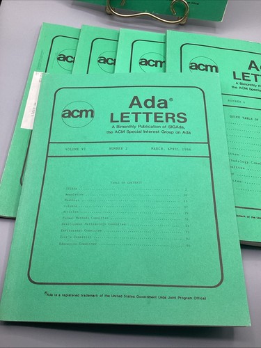 Jan-Dec. 1986 Full-Year Ada Letters:A Bimonthly Publication *RARE* - 第 3/8 張圖片