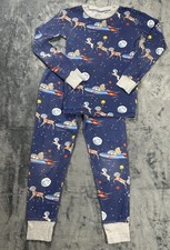Mini Boden Boys Space Santa Pajamas Set 8Y 128cm Christmas Rocket Reindeer PJs
