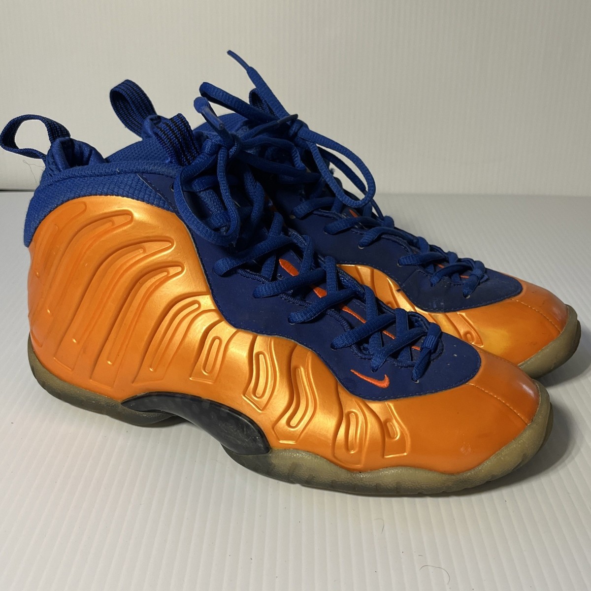 Nike Foamposite One Knicks Orange Blue Sneaker 644791 800 sz 6.5Y