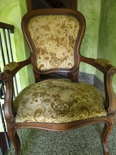 Poltrona antica in noce, epoca Luigi Filippo metà secolo XIX