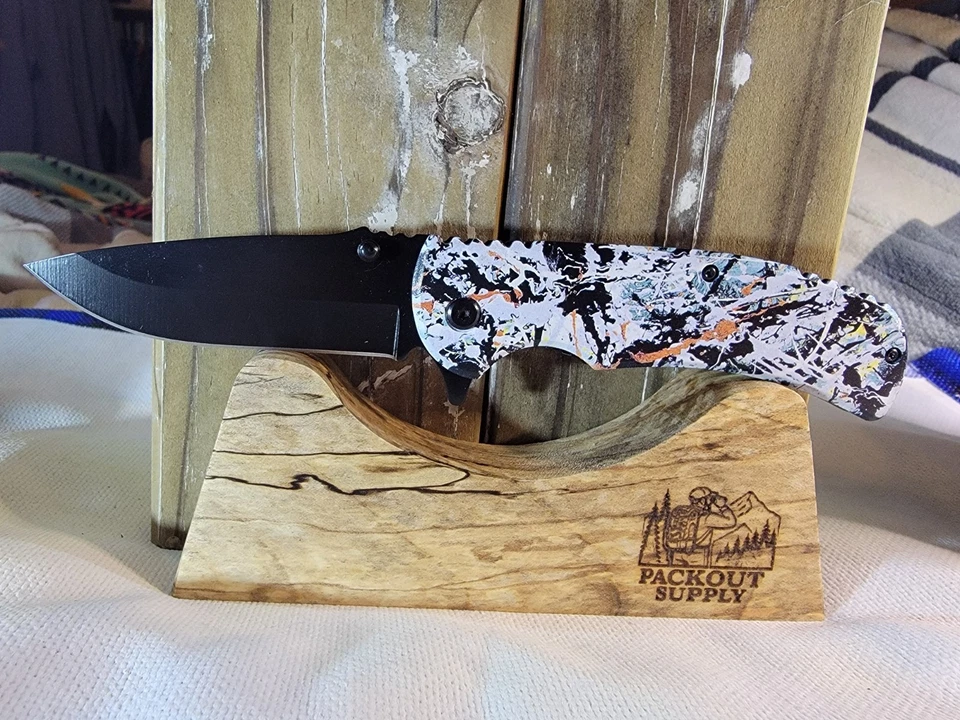 Navaja de bolsillo Blood Splatter Zombie Killer con hoja de acero inoxidable EDC Foto 2 de 4