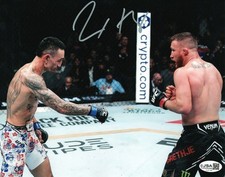 Max Holloway autographed signed 8x10 photo UFC 300 Blessed JSA Justin Gaethje