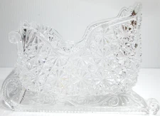 Christmas Decor - Santa Sleigh Candy Dish Centerpiece Bowl Daisy & Buttons 6" T