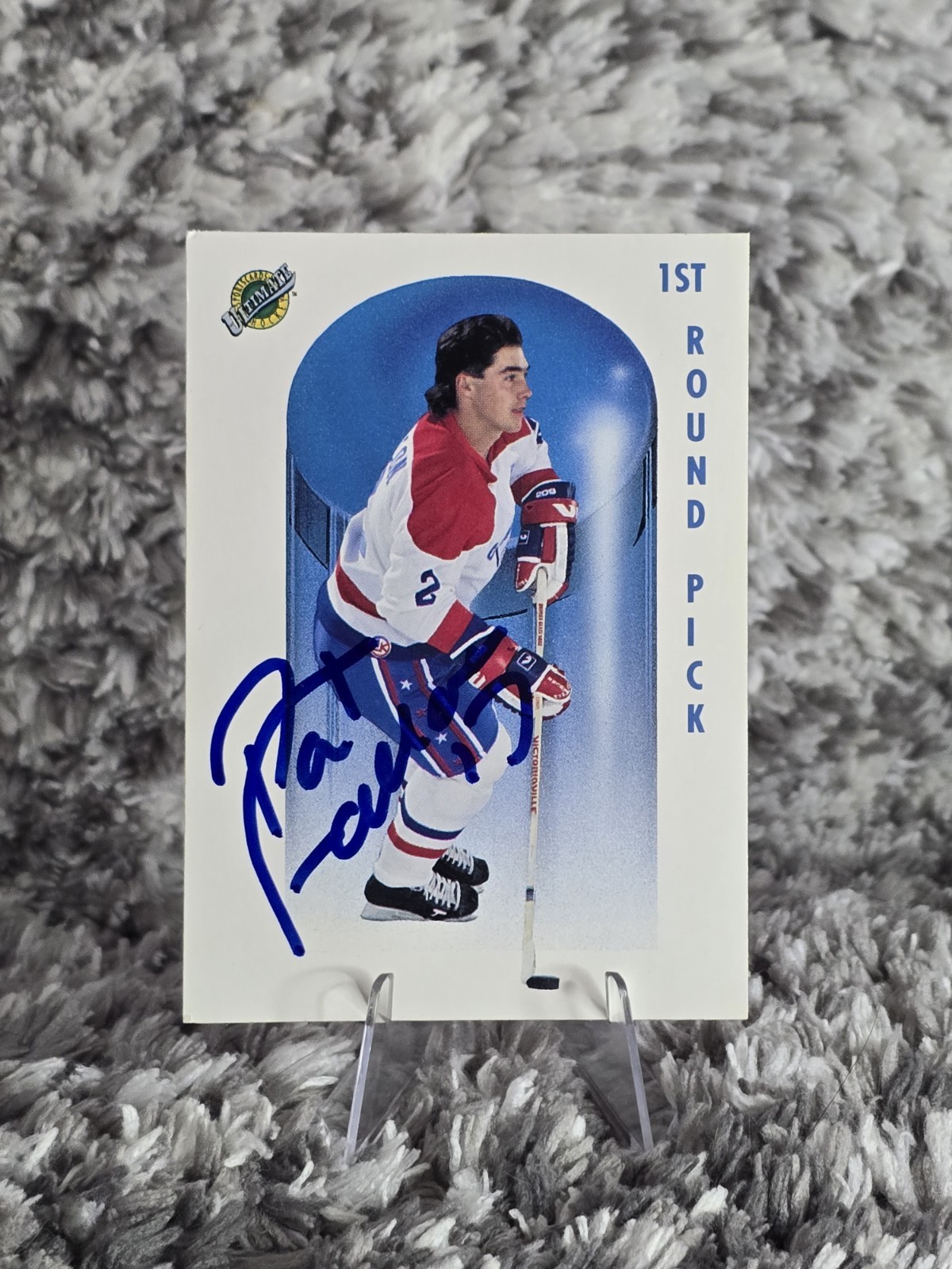 Pat Falloon Sharks Autographed 1991 Ultimate #58 Live Auto No C.O.A.!! see Pics 