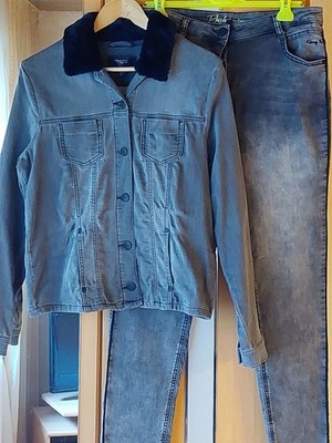 Topmodischer Jeansanzug von ''Kenny S. '', Farbe ''Grau'', Gr. 40, Neuwertig