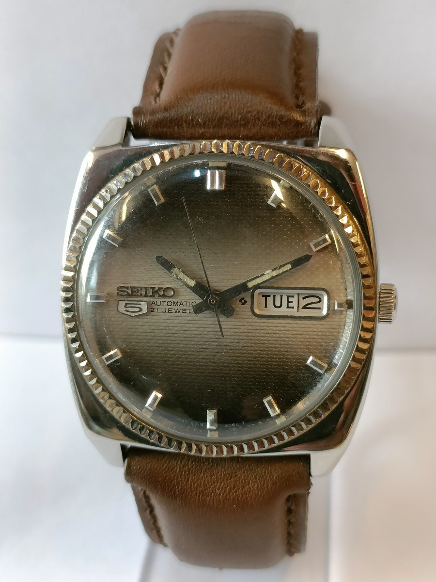 VINTAGE SEIKO 5 21J AUTOMATIC DUAL TONE DIAL 6319-8060 JAPAN MEN'S