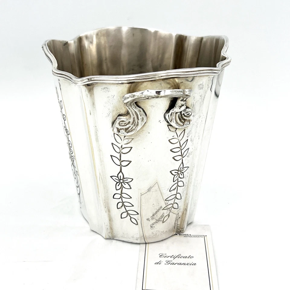 Portabottiglia in argento sheffield silver plated secchiello per Ghiaccio vino  - Immagine 4 di 4