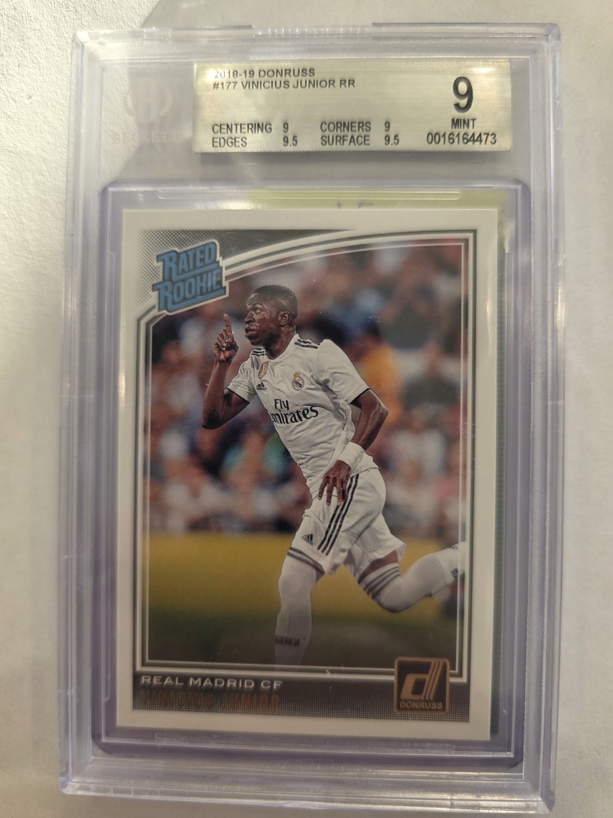 2018-19 Panini Donruss - Rated Rookie Vinicius Junior #177 (RC) BGS 9