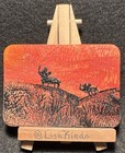 ACEO Original Elephant Sunset Africa Landscape Wax Painting — photo 2