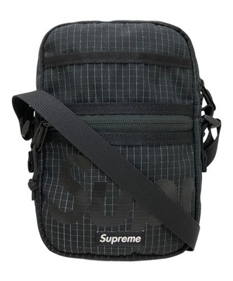 Supreme Shoulder Bag Crossbody Nylon Black Men Used Authentic