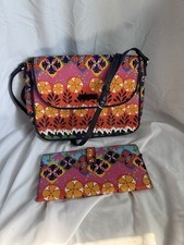 Vera Bradley BB Crossbody in Rio Stripe Matching Wallet/Clutch