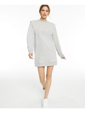 INC Womens Gray Long Sleeve Crew Neck Short Body Con Dress L