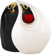 Heart of Love Cremation Urn, Human Ashes, Adult, Tear Drop White