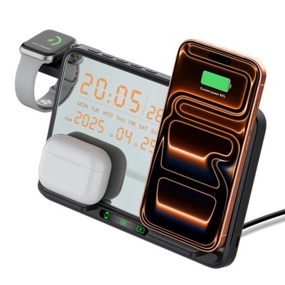 7in1 Kabellos Ladegerät Ladestation Wecker Für Apple Samsung Watch iPhone 17 S26