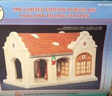 Texaco Porcelain Lighted Oaklawn Filling Station 1996 Limited Edition NEW in Box