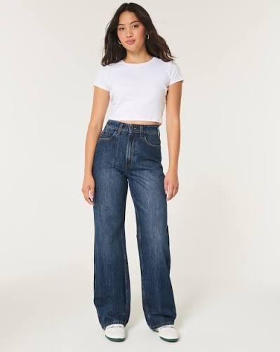 HOLLISTER ULTRA HIGH RISE BAGGY JEANS 0R- W25