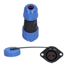 ⁺Waterproof Connector 2 Pin IP68 Aviation Power Socket 250V 20A Flanged For