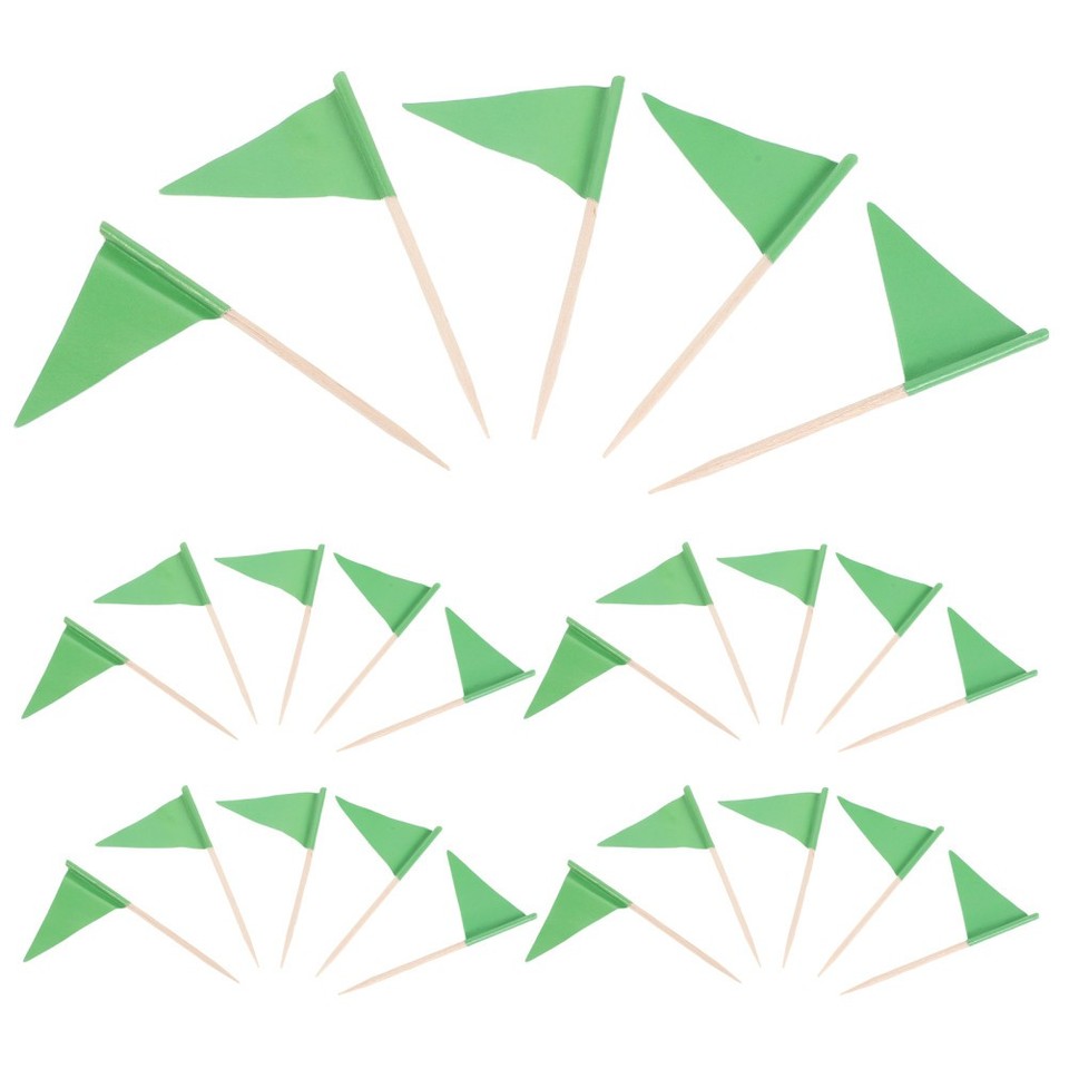 Green Mini Triangle Flag Toothpicks for Food Labeling and Cake ...