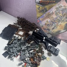 Mega Bloques Dragones Gran Lote de Bloques, Mini Figuras, Dos Folletos de Instrucciones