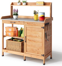 Tavolo Da Giardinaggio,Tavolo per Piante,Tavolo Lavoro Da Giardino in Legno Mass